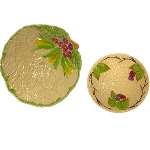 Vintage Wade Heath Trinket Dish 7" and Wade Bramble Pin Dish 5"